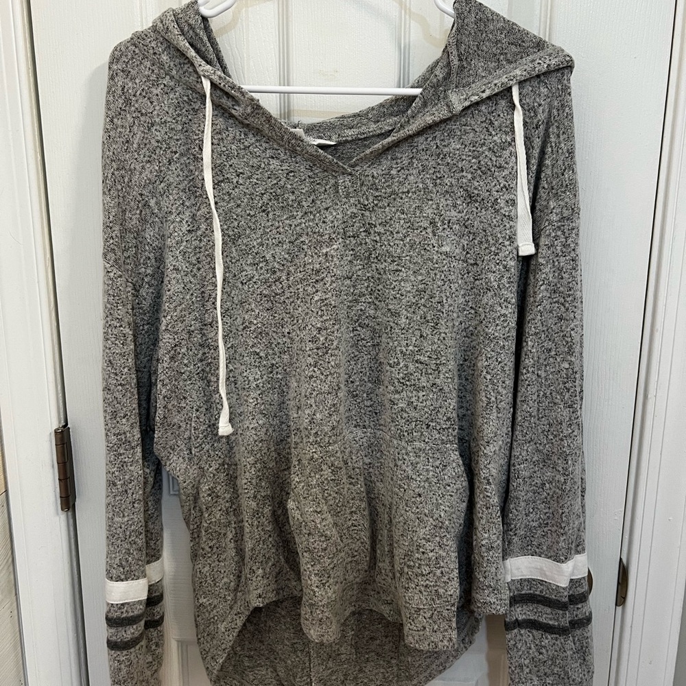 Market & Spruce Gray Oversized Long Sleeve Hoodie